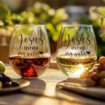 Personalized Friendship Wine Glasses - 15 oz Black