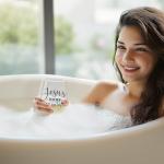 Personalized Friendship Wine Glasses - 15 oz Black