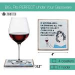 Funny Wine Coasters with Holder for Wine Lovers