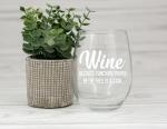Funny "Wine Because Punching Is Illegal" Glass 15oz