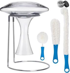Wine Decanter Drying Rack with Cleaning Accessories