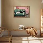 Whimsical Cat and Wine Wall Art 12x16