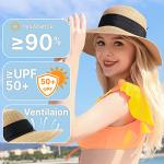 Women's Foldable Straw Sun Hat with UPF 50+