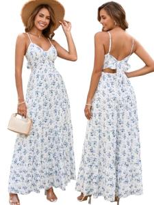 Blue Floral Maxi Dress for Summer Adventures
