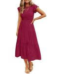 Flutter Sleeve Midi Dress for Wine Tasting | Chic Vineyard Outfit