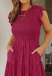 Flutter Sleeve Midi Dress for Wine Tasting | Chic Vineyard Outfit