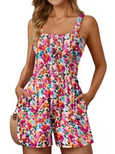Summer Floral Romper with Pockets for Wine Tasting | Casual Vineyard Outfit for Women