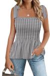 Checkered Summer Babydoll Tank Top for Wine Tasting | Cute Vineyard Outfit for Women