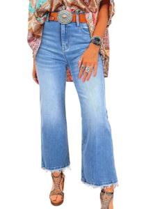 Stylish High Waisted Flared Baggy Jeans for Wine Tasting | Chic Vineyard Pants Outfit for Women