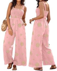 Bohemian Wide Leg Jumpsuit with Pockets for Wine Tasting | Chic Vineyard Outfit