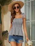 Checkered Summer Babydoll Tank Top for Wine Tasting | Cute Vineyard Outfit for Women