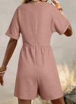 Cute Summer Pink Romper with Pockets for Wine Tasting | Stylish Vineyard Outfit for Women