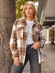 Women’s Plaid Flannel Button Down Jacket for Wine Tasting | Cozy Fall Vineyard Outfit