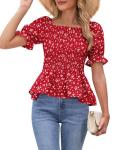 Floral Summer Puff Sleeve Babydoll Top for Wine Tasting | Chic Vineyard Blouse for Women