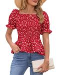 Floral Summer Puff Sleeve Babydoll Top for Wine Tasting | Chic Vineyard Blouse for Women