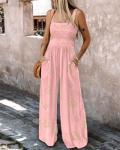 Bohemian Wide Leg Jumpsuit with Pockets for Wine Tasting | Chic Vineyard Outfit
