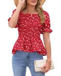Floral Summer Puff Sleeve Babydoll Top for Wine Tasting | Chic Vineyard Blouse for Women