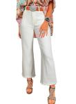 Chic Wide Leg White Jeans for Wine Tasting | Fall Vineyard Pants Outfit for Women