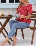 Floral Summer Puff Sleeve Babydoll Top for Wine Tasting | Chic Vineyard Blouse for Women