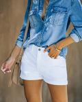 White Denim Jean Shorts for Wine Tasting | Casual Vineyard Outfit for Women