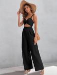 Chic Black Summer Jumpsuit with Pockets for Wine Tasting | Stylish Vineyard Outfit