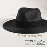 Women’s Black Wide Brim Straw Panama Hat | Stylish Sun Hat for Winery Outfits, Wine Tasting & Summer Travel
