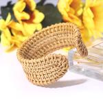 Handmade Bohemian Woven Rattan Cuff Bracelet | Stylish Winery Jewelry for Wine Tasting Outfits & Vineyard Fashion