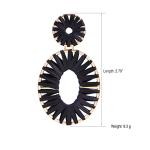 Black Raffia Tassel Hoop Drop Earrings for Women | Winery Outfit Jewelry & Wine Tasting Accessories for Wine Lovers