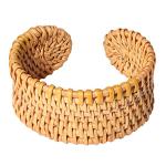 Handmade Bohemian Woven Rattan Cuff Bracelet | Stylish Winery Jewelry for Wine Tasting Outfits & Vineyard Fashion