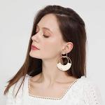 White Boho Raffia Hoop Earrings for Women | Winery Outfit Jewelry & Wine Tasting Accessories for Summer Adventures