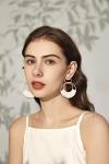 White Boho Raffia Hoop Earrings for Women | Winery Outfit Jewelry & Wine Tasting Accessories for Summer Adventures