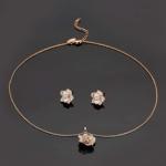 18K Gold Plated Rose Flower Jewelry Set | Elegant Winery Outfit Accessories & Wine Tasting Jewelry for Women