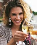 Rhinestone Champagne Bottle Dangle Earrings for Women | Winery Outfit Jewelry, Wine Tasting Accessories & Wine Lover Gift Earrings