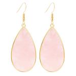 Pink Quartz Teardrop Earrings for Women | Stylish Winery Jewelry & Wine Tasting Outfit Accessories