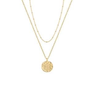 Gold Satellite Choker with Hammered Coin Pendant | Chic Winery Jewelry & Wine Lover Gift for Women