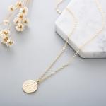 Gold Satellite Choker with Hammered Coin Pendant | Chic Winery Jewelry & Wine Lover Gift for Women