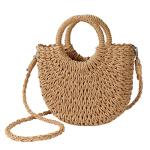 Tan Woven Straw Crossbody Bag for Women | Chic Winery Outfit Handbag & Vineyard Fashion Accessory