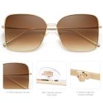 Chic Women’s Gold Oversized Aviator Sunglasses | Stylish Winery Outfit Accessory & Vineyard Fashion