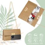 Black Straw Clutch Purse with Gold Chain for Women | Chic Winery Outfit Handbag & Vineyard Fashion Accessory