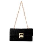 Black Straw Clutch Purse with Gold Chain for Women | Chic Winery Outfit Handbag & Vineyard Fashion Accessory