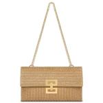 Stylish Straw Clutch Purse with Gold Chain for Women | Chic Winery Outfit Handbag & Vineyard Fashion Accessory