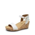 Women’s White Open Toe Ankle Strap Wedge Sandals | Chic Winery Shoes for Wine Tasting Outfits & Vineyard Fashion