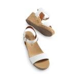 Women’s White Open Toe Ankle Strap Wedge Sandals | Chic Winery Shoes for Wine Tasting Outfits & Vineyard Fashion