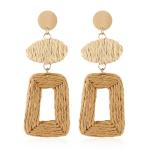 Tan Straw Dangle Boho Earrings for Women | Chic Winery Outfit Jewelry & Vineyard Fashion Accessory