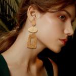 Tan Straw Dangle Boho Earrings for Women | Chic Winery Outfit Jewelry & Vineyard Fashion Accessory