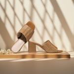 Brown Raffia Heeled Mules for Women | Chic Winery Shoes for Wine Tasting Outfits & Vineyard Fashion