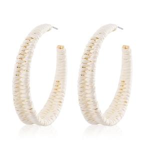 Boho Chic Rattan Flower Hoop Earrings for Women | Vineyard Fashion Jewelry & Wine Tasting Outfit Accessories