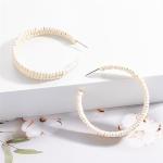 Boho Chic Rattan Flower Hoop Earrings for Women | Vineyard Fashion Jewelry & Wine Tasting Outfit Accessories