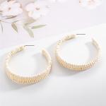 Boho Chic Rattan Flower Hoop Earrings for Women | Vineyard Fashion Jewelry & Wine Tasting Outfit Accessories
