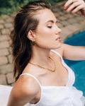 Women’s Gold Plated Cuban Curb Chain Choker Necklace | Chic Winery Outfit Jewelry & Vineyard Fashion Accessory